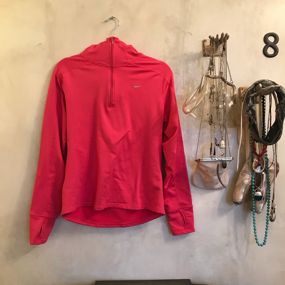 Quarter zip pink Nike hoodie